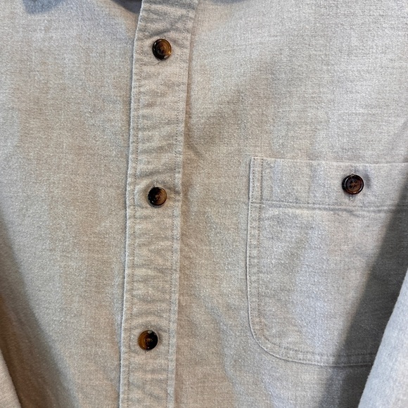 J. Crew Men’s L Work Shirt Flannel Cream Button Down Elbow Patches - Picture 10 of 13